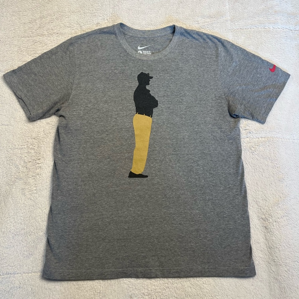 Nike NFL San Francisco 49ers Jim Harbaugh Gray T Shirt Mens Large L Rare Jersey